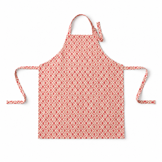 Thorn & Burrow Ginger Jar Apron, red, on a white background