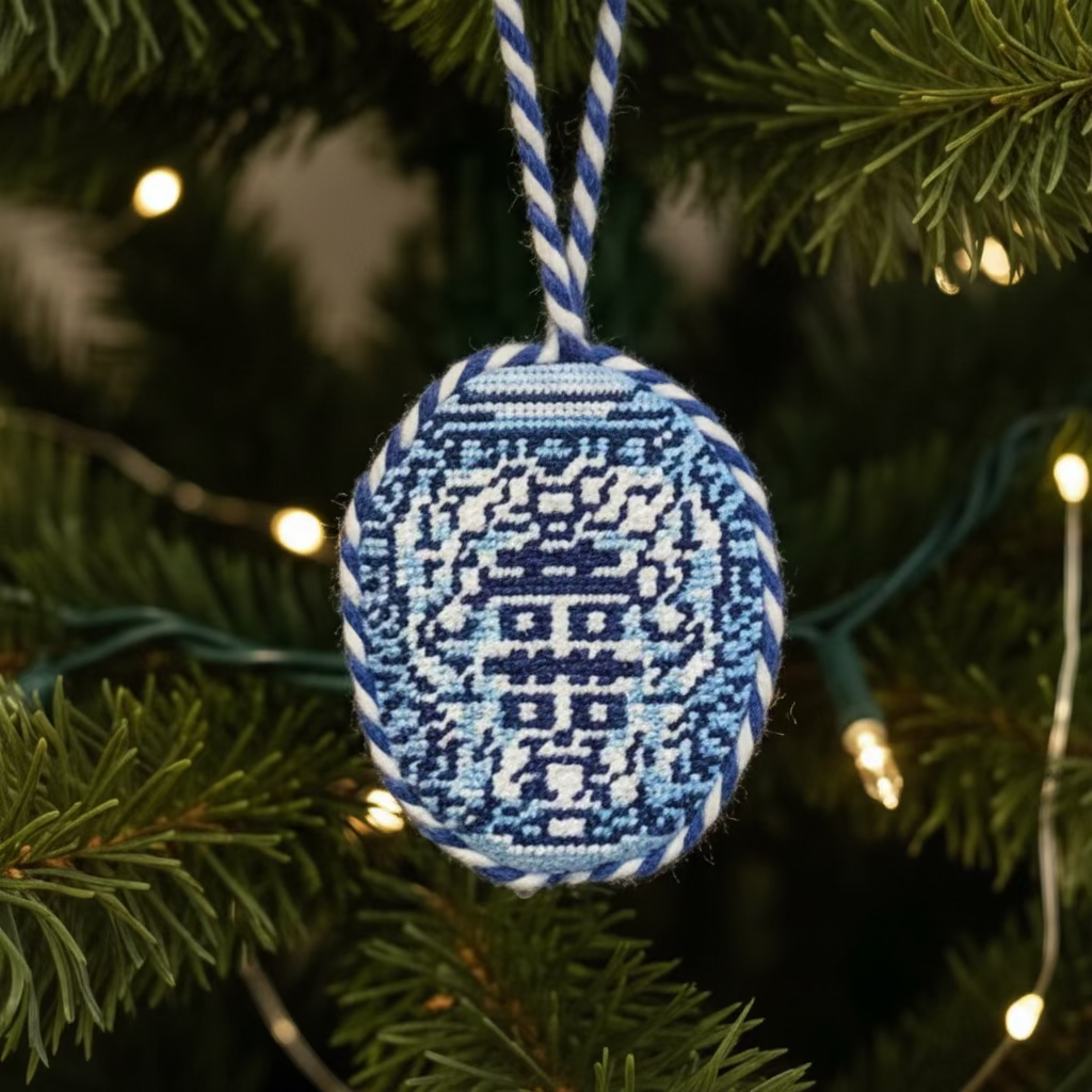 Ginger Jar Needlepoint Ornament