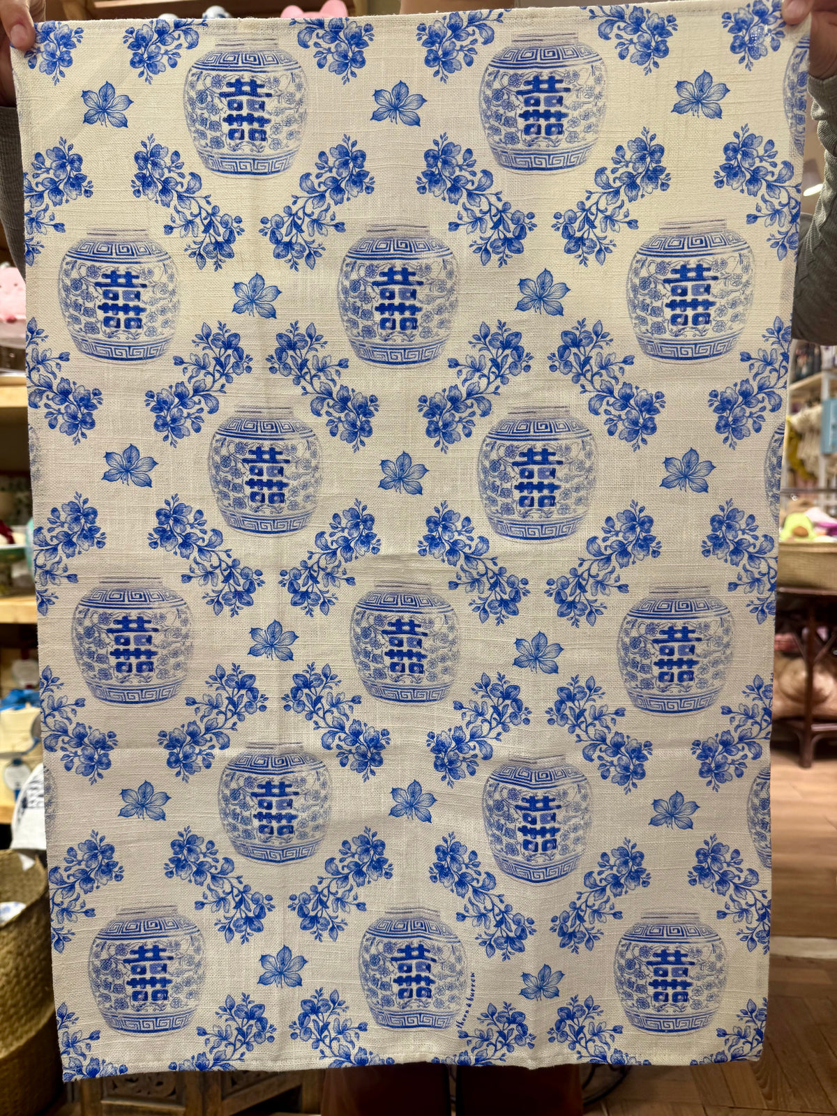 Hong Kong Ginger Jar Chinoiserie Tea Towel - Thorn and Burrow