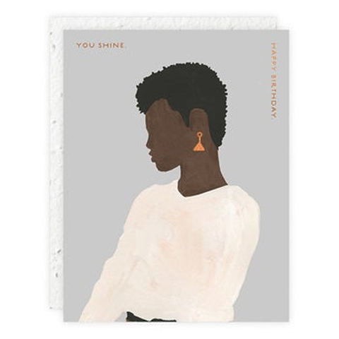 " Girl in White Sweater " Card