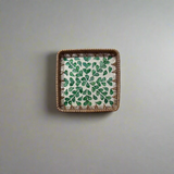 Green Leaves Shell Inlay Woven Rattan Serving Tray - Thorn and Burrow