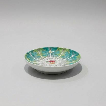 Hand-Painted Ceramic Peranakan Cabbage Leaf Turnip Dish