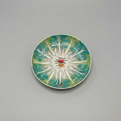 Hand-Painted Ceramic Peranakan Cabbage Leaf Turnip Dish