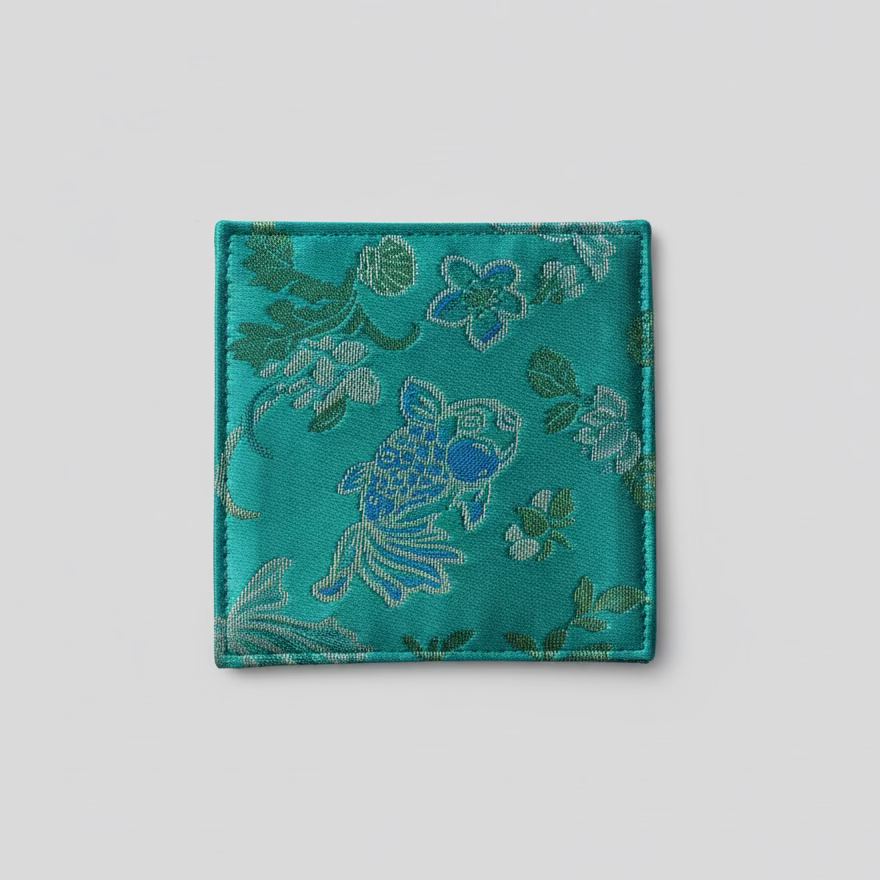 Handmade Brocade Single Coaster - Thorn and Burrow