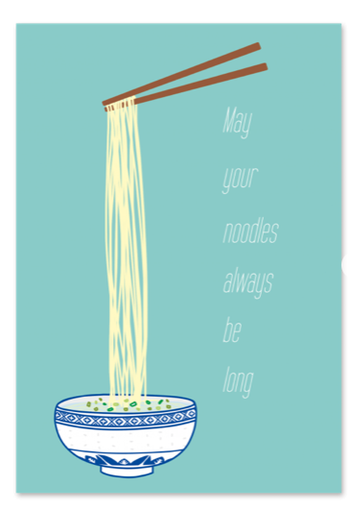 Happy Birthday May Your Noodles Always Be Long Card - Thorn and Burrow