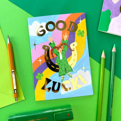 " Good Luck Girl " Greeting Card