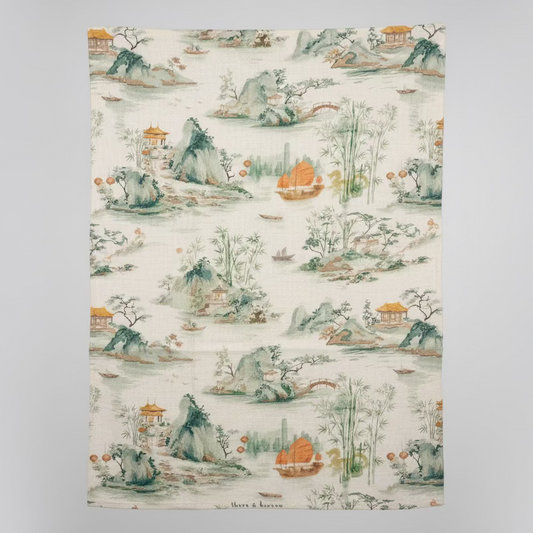 Hong Kong Bamboo Serenity Tea Towel - Thorn and Burrow