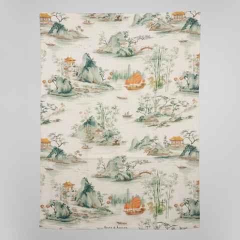 Hong Kong Bamboo Serenity Tea Towel - Thorn and Burrow