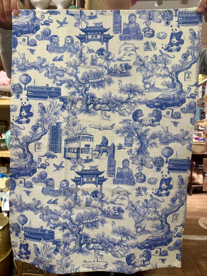 Hong Kong Chinoiserie Tea Towel - Thorn and Burrow