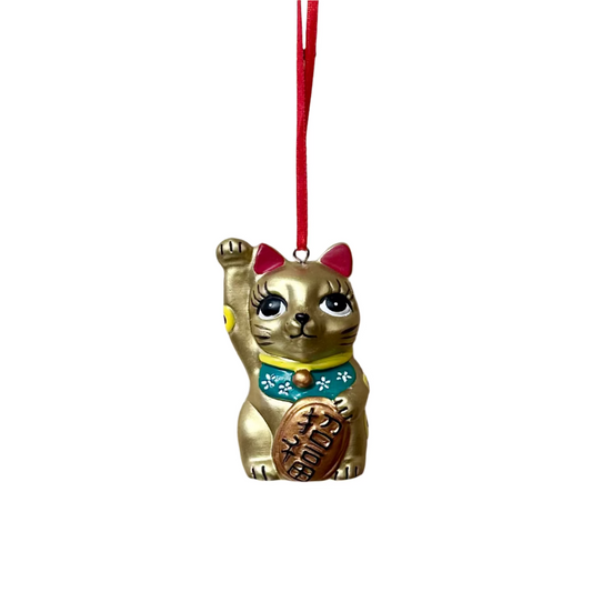 Hong Kong Hanging Decoration: Lucky Cat Gold