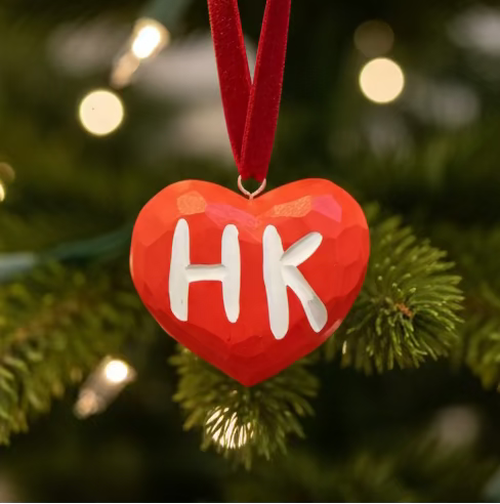 Hong Kong Heart Wooden Ornament