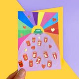 " Wedding Car Just Married " Greeting Card