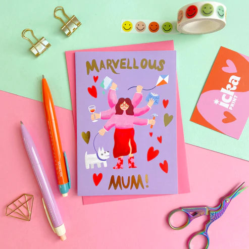 " Marvellous Mum " Greeting Card