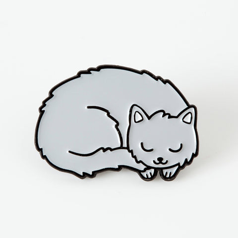 " Grey Kitty Soft " Enamel Pin