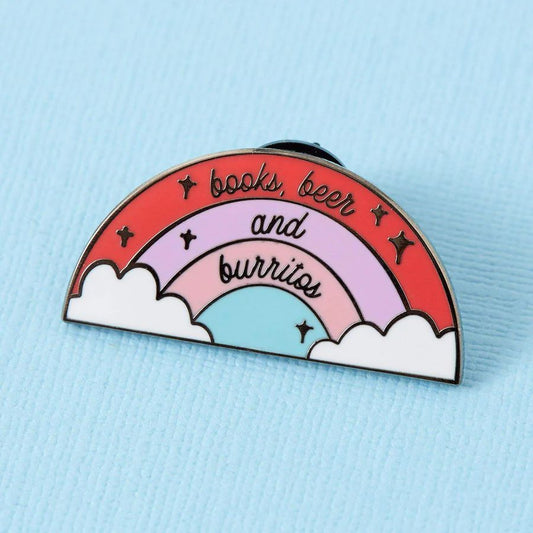 " Books, Beer and Burritos " Enamel Pin