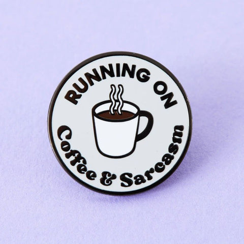 " Coffee & Sarcasm " Enamel Pin