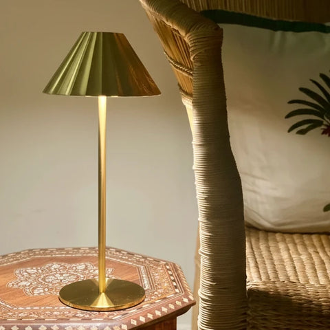 Brass Scallop Rechargeable Lamp