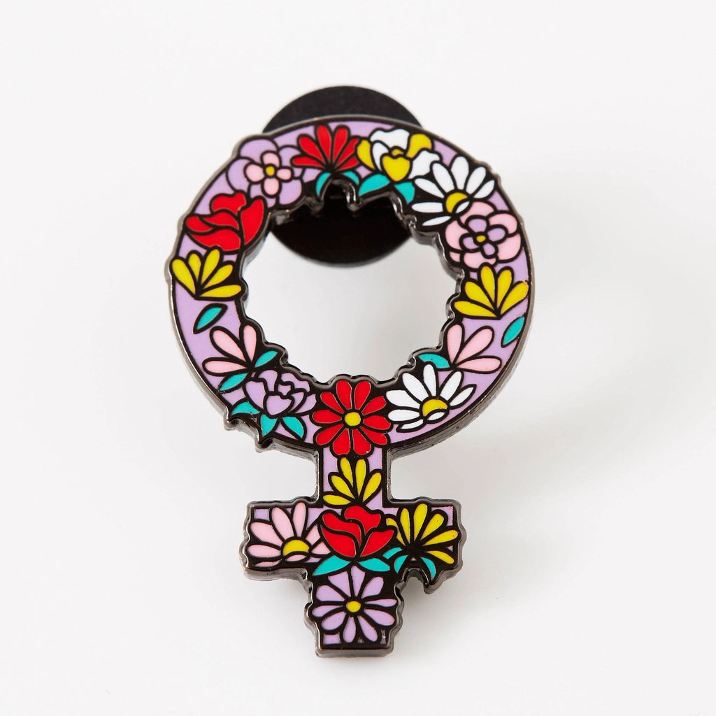 " I Am Female Floral " Enamel Pin