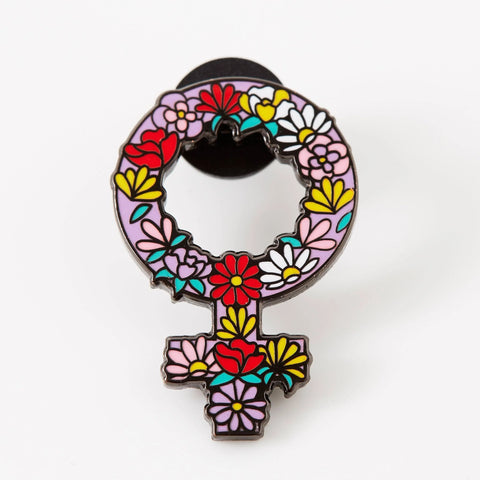 " I Am Female Floral " Enamel Pin
