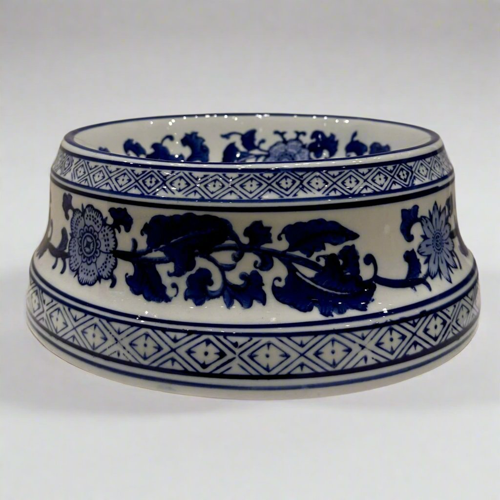 Blue & White Ceramic Pet Bowl