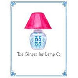 Double Happiness Ginger Jar Lamp Base Imperial Blue