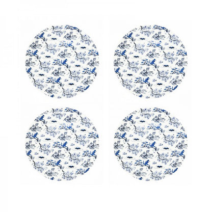 Product image of Japan Toile 8-Inch Starter Plates (Set of 4) – Indigo