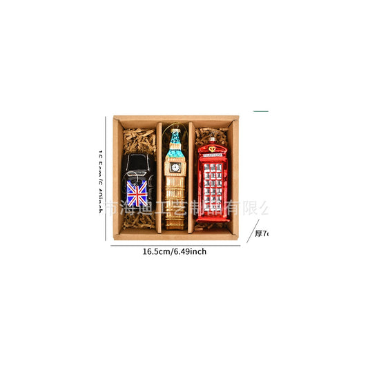 London Icons – Glass Christmas Ornaments (Set of 3)