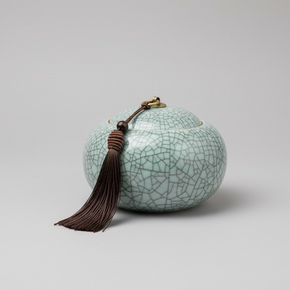 Craquelure Celadon Tea Canister Candle