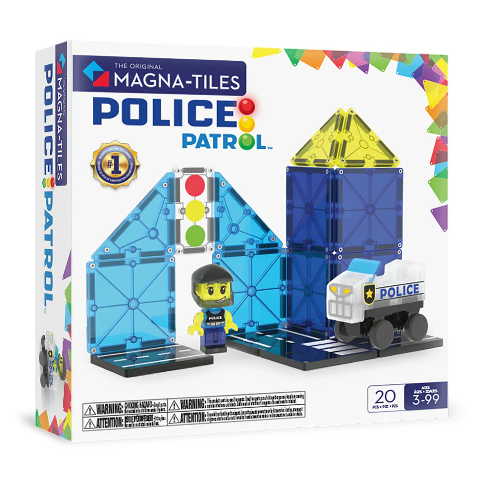 MAGNA-TILES 20 Piece Set Police Patrol