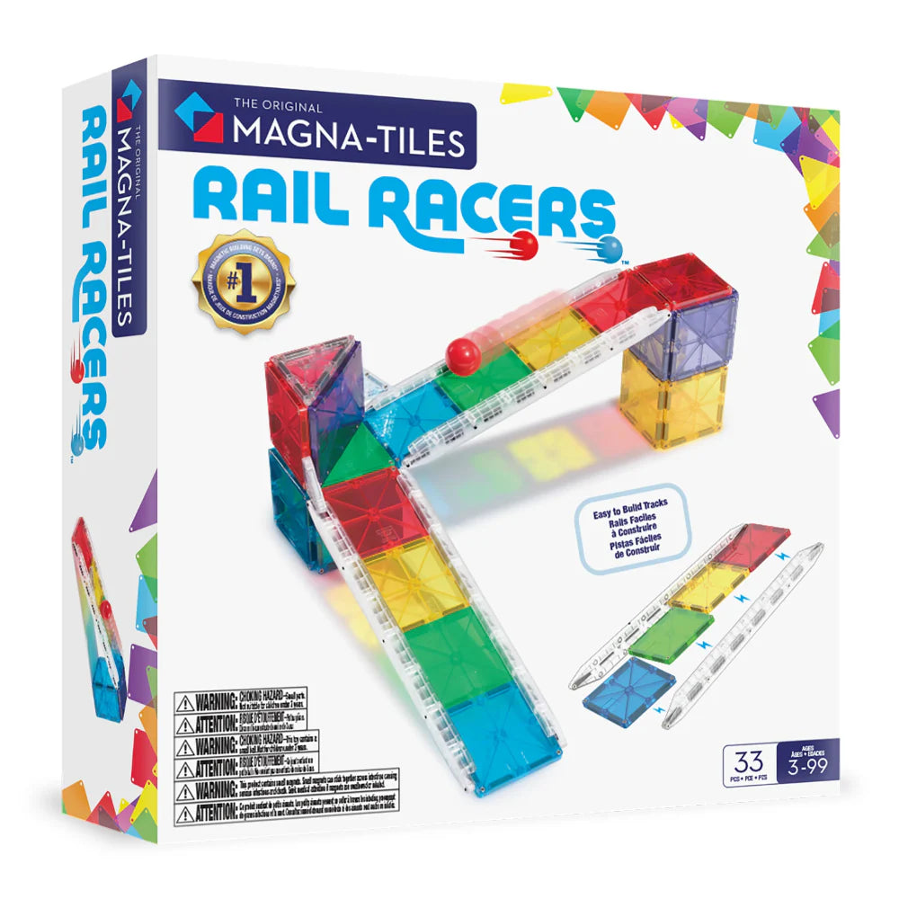 MAGNA-TILES 33 Piece Set Rail Racers