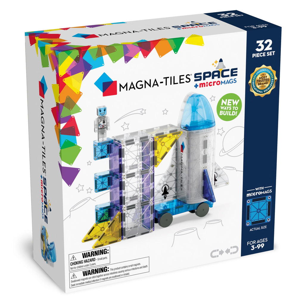 MAGNA-TILES Space + Micromags 32-Piece Set