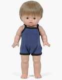 Minikane Archie, 37cm standing Gordis doll in ultramarine blue Gilda swimsuit