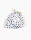 Babies – Lou retro romper and Thelma gray polka dot cotton headband set with pouch | for Minikane Gordis 34 & 37cm