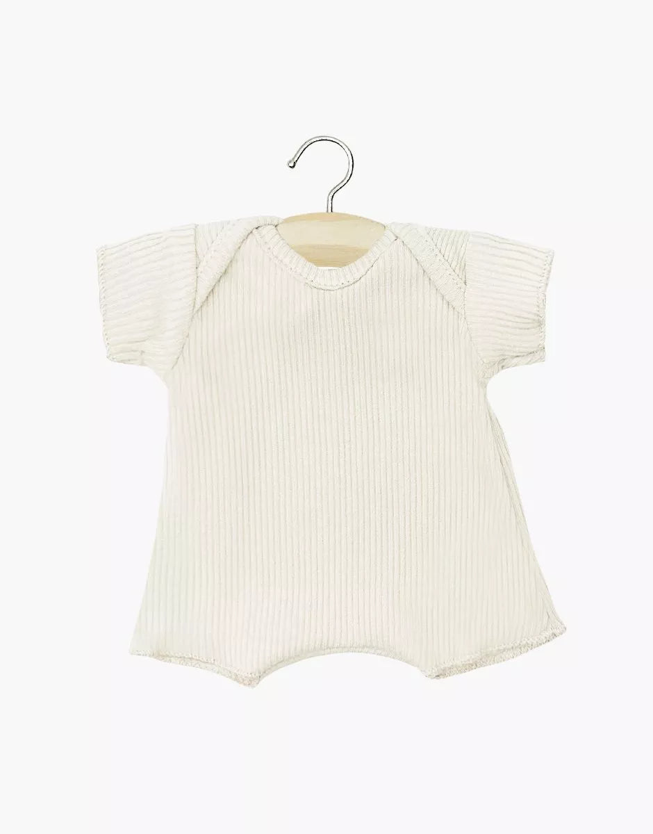 Product image of Babies – Ecru ribbed bodysuit shorty | for Minikane Babies 28cm dolls and babies