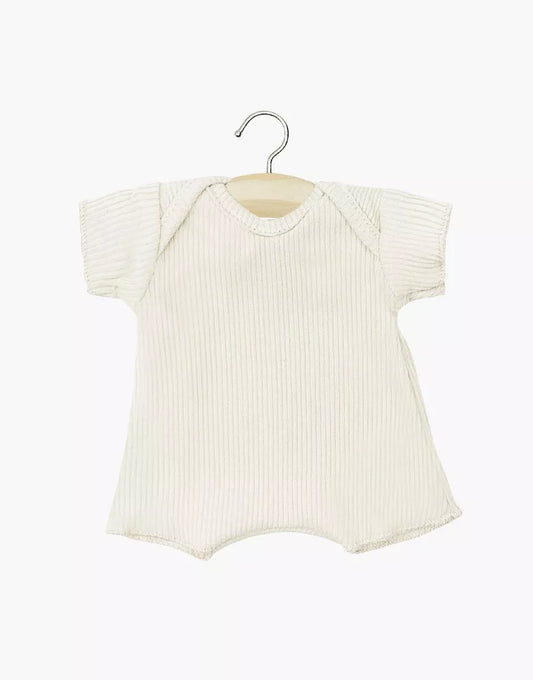 Product image of Babies – Ecru ribbed bodysuit shorty | for Minikane Babies 28cm dolls and babies