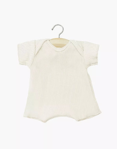 Babies – Ecru ribbed bodysuit shorty | for Minikane Babies 28cm dolls and babies