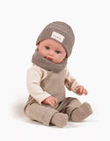 Minikane Yann, Bambinis 47cm doll dressed in his beige herringbone overalls