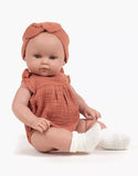 Minikane Yaëlle, Bambinis 47cm doll dressed in her Olivia outfit in marsala cotton gauze