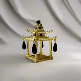 Gold Pagoda Napkin Ring with Black Beads