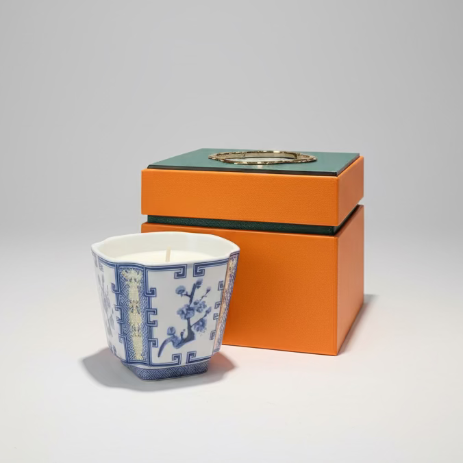 Chinoiserie Petite Planter with Candle in Gift Box