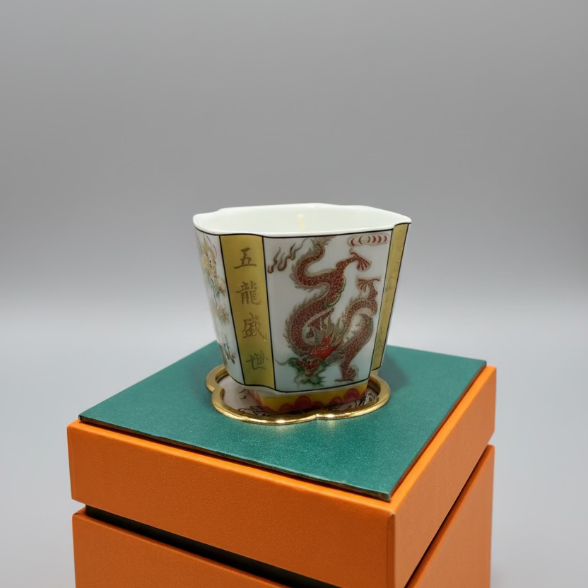 Chinoiserie Petite Planter with Candle in Gift Box