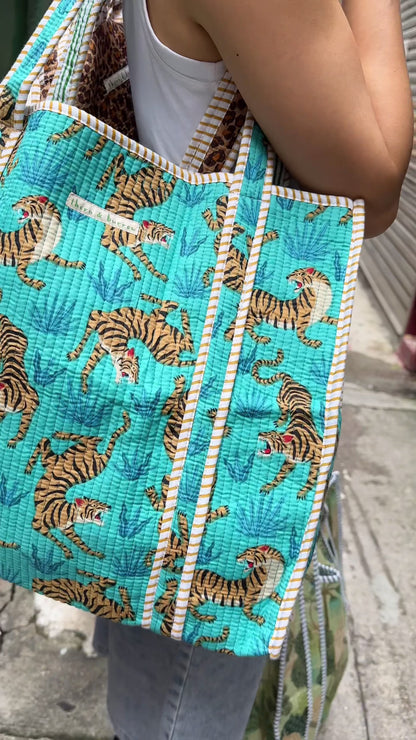 Indian Hand Block Printed Tote Bag