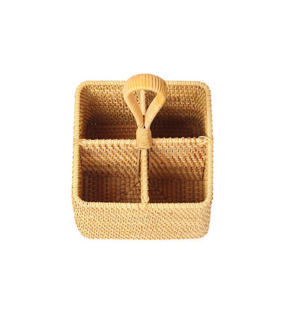 Woven Rattan Cutlery Basket Collection - Thorn and Burrow