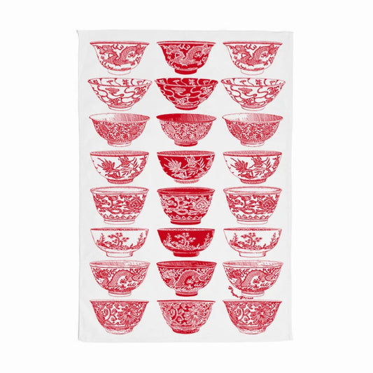 Porcelain Bowls Tea Towel