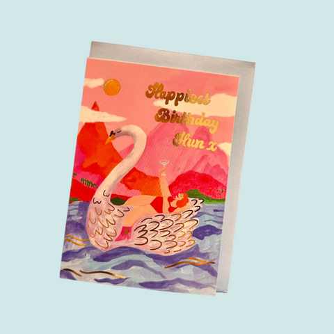 " Swan Lady " Greeting Card