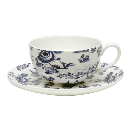 Product image of London Toile Cup And Saucer Set - Blue
