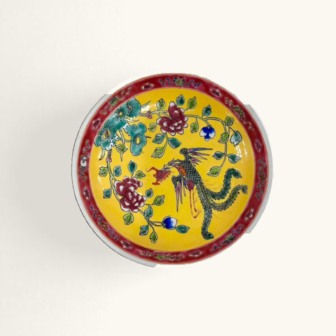 Phoenix Hand-Painted Peranakan Ceramic Pedestal Bowl