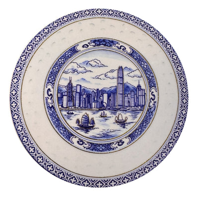 Hong Kong Harbour ceramic coaster, white background