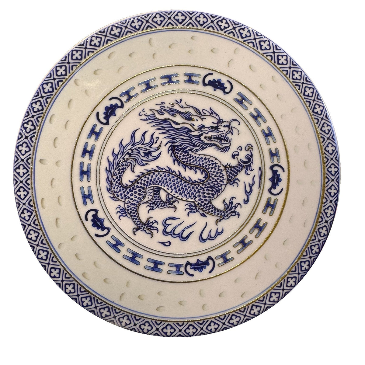 Dragon ceramic coaster, white background