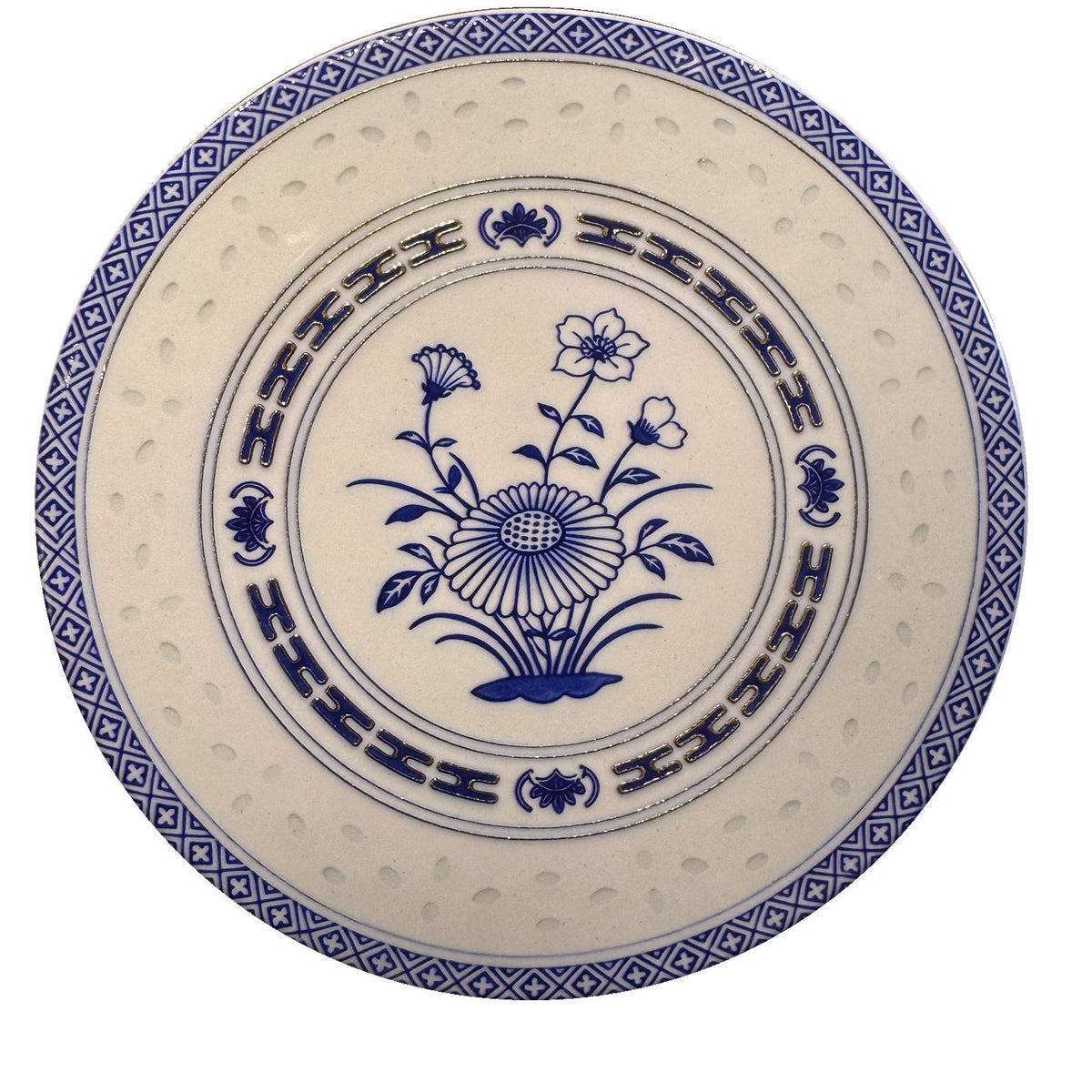 Flower ceramic coaster, white background